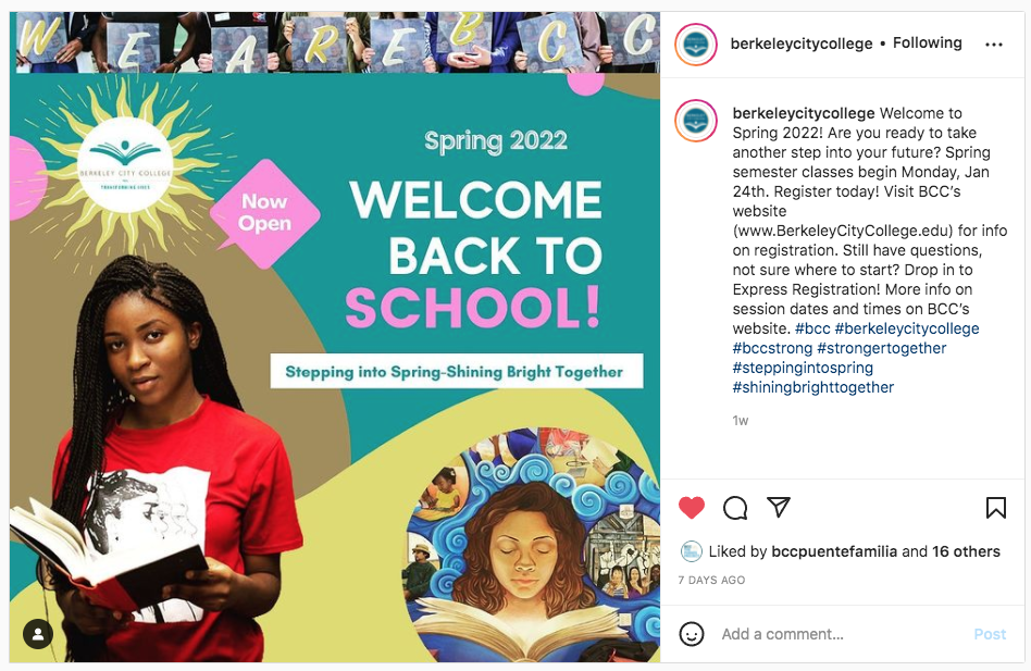 BCC Welcome Back to School on Instagram