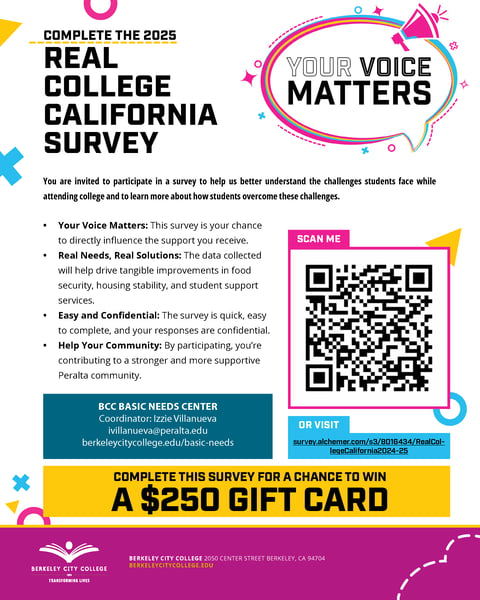 Real College California Survey – BCC English Flyer