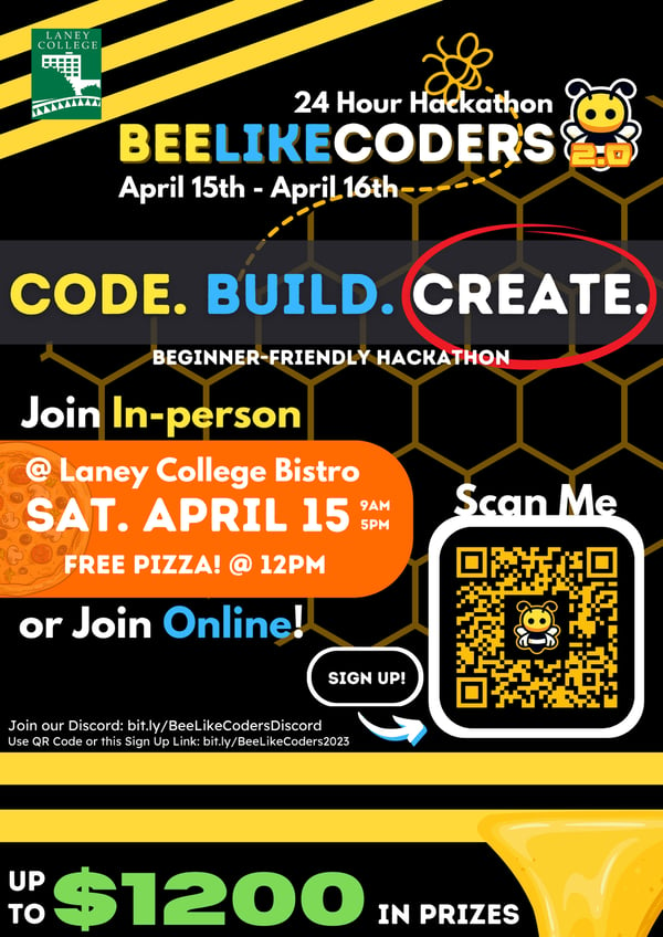 BeeLikeCoders Hackathon Flyer