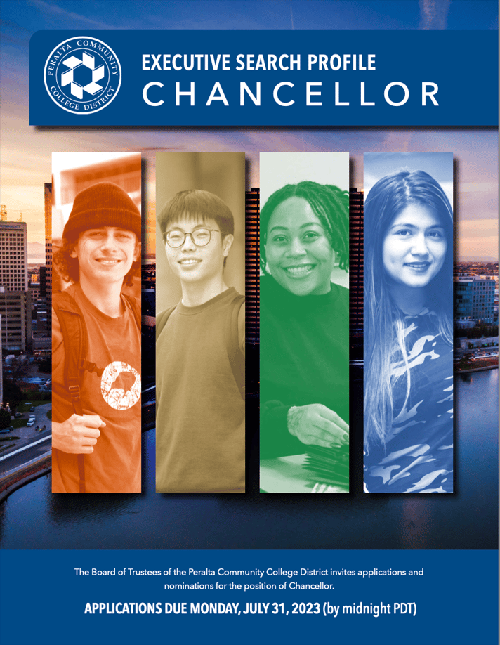 Cover of the Peralta Chancellor Search brochure