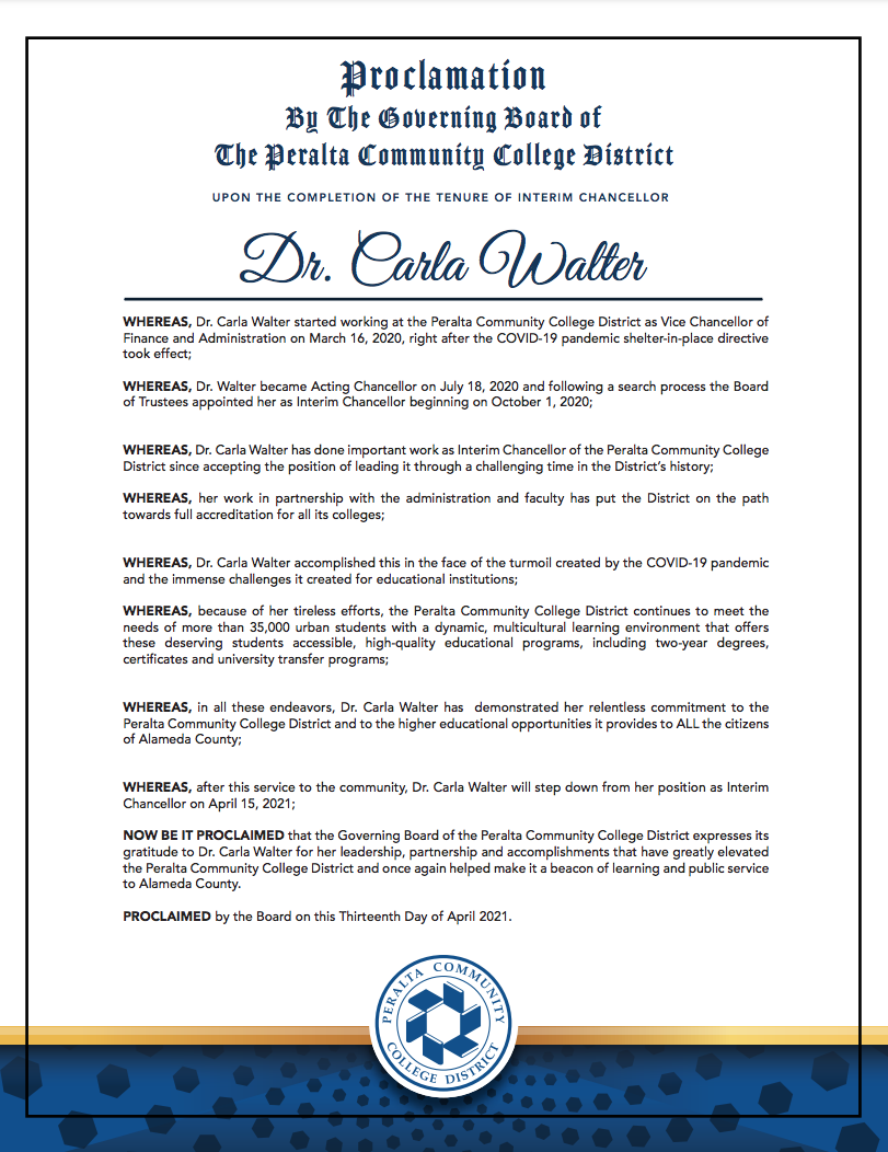 Dr. Walter Proclamation