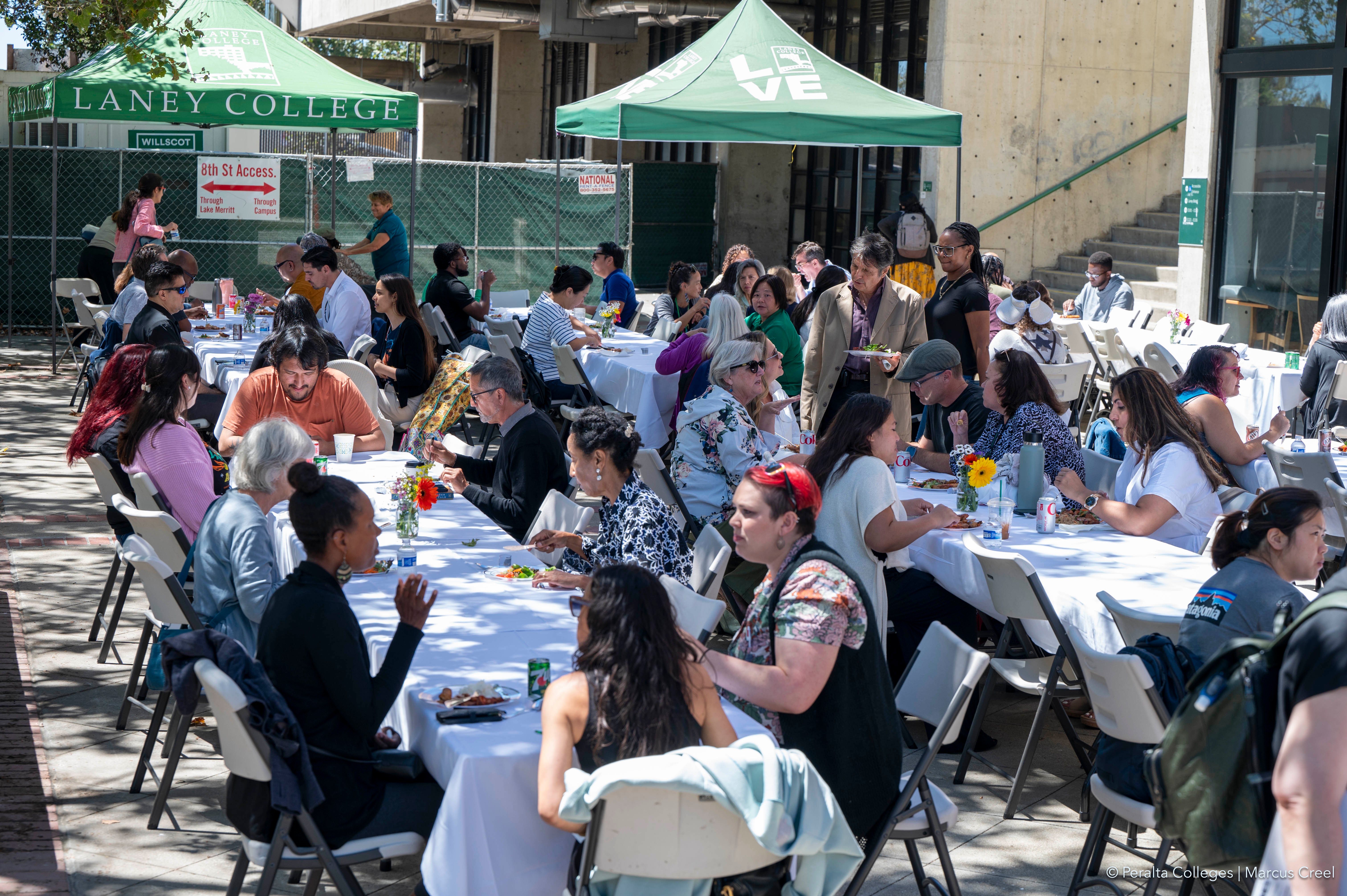 Peralta employees enjoy a Filipino-style BBQ lunch during Flex Day