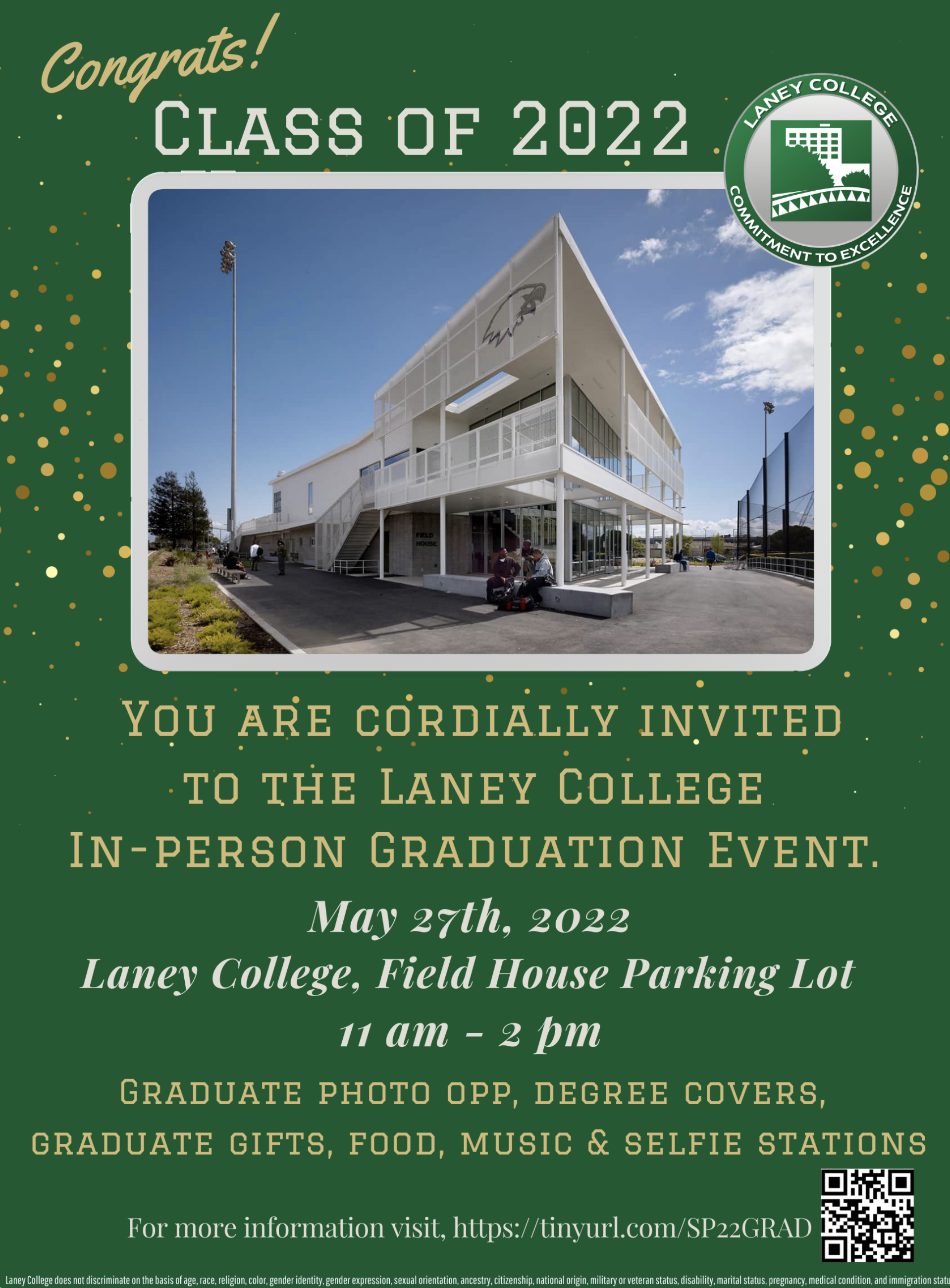 Laney College Graduation Ceremony, May 27 (Inperson & Virtual)