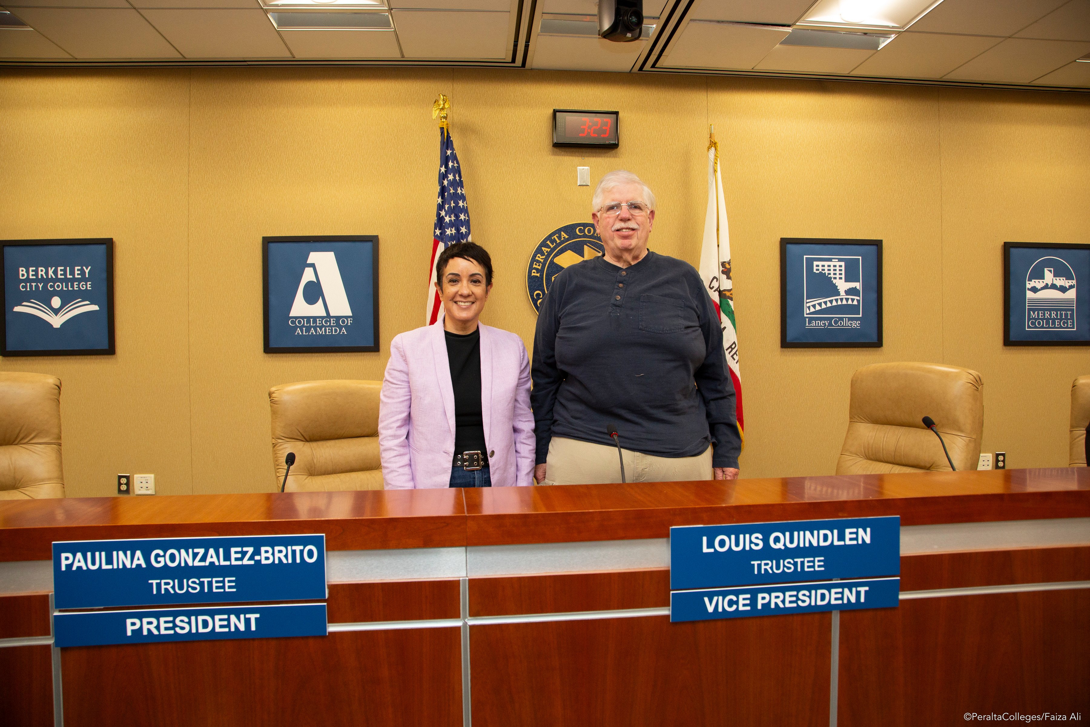 Paulina Gonzalez-Brito and Louis Quindlen standing next to each other at the special Organizational Meeting on 13 December 2024