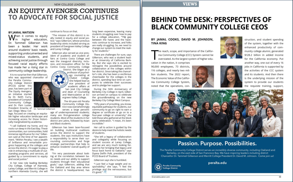 Peralta Featured in Diverse Issues in Higher Education Magazine