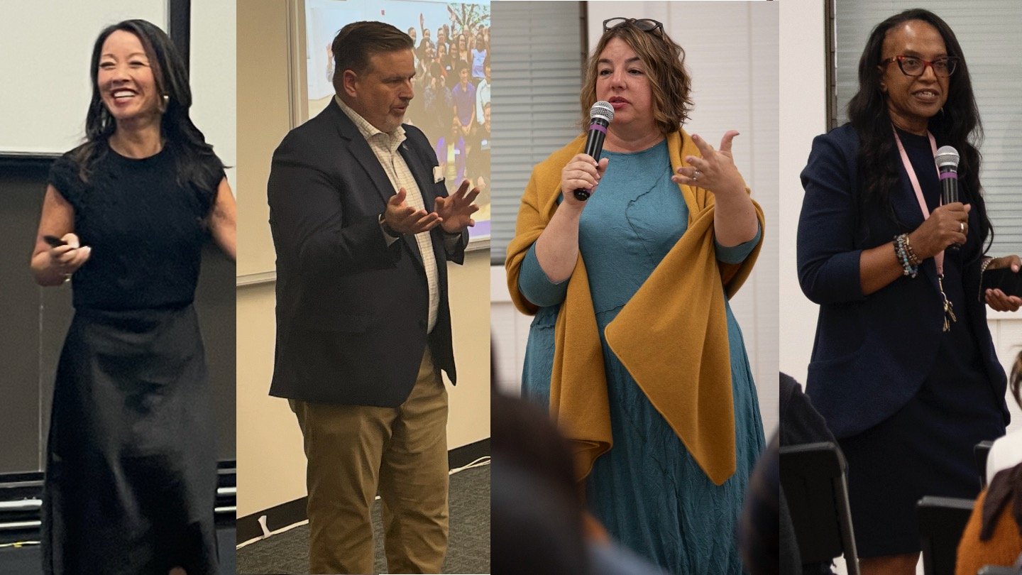 Dr. Tammeil Gilkerson, Greg Nelson, Dr. Tina Vasconcellos, and S. Jamila Buckner are shown speaking during the roadshows