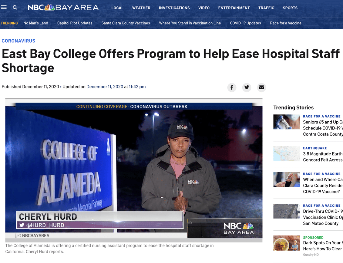 CoA’s New Certified Nursing Assistant Program Profiled In the News
