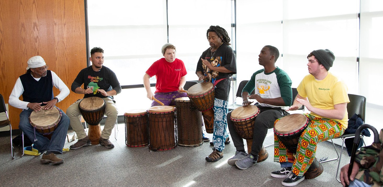 students celebrating Black History Month at Merritt College