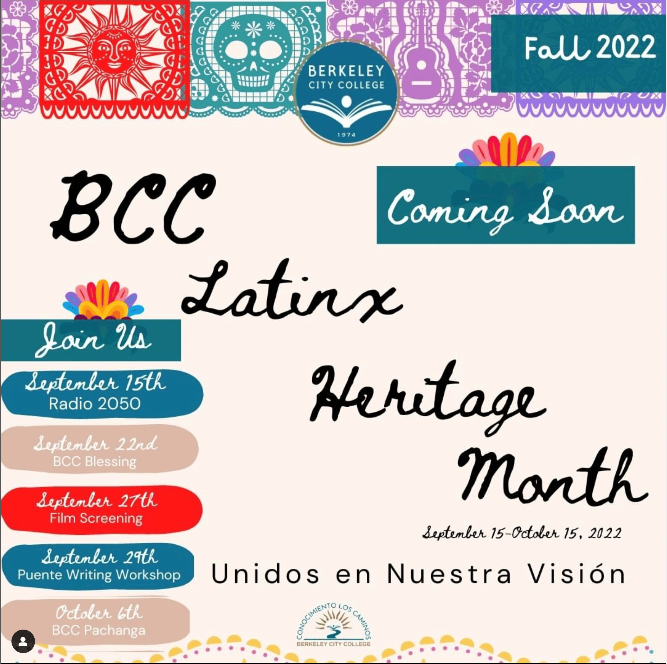 Latinx Heritage Month events @ Berkeley City College (Sept.15, 22, 27 ...